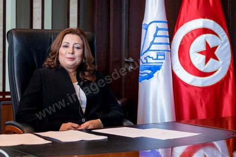 Wided Bouchamaoui, Présidente de l'UTICA, union des patrons tunisiens, la seule femme membre du quartet du Dialogue National Tunisien qui vient de recevoir le Prix Nobel de la Paix 2015 ce 9 octobre 2015. Dans son bureau quelques heures après l'annonce du Prix Nobel.