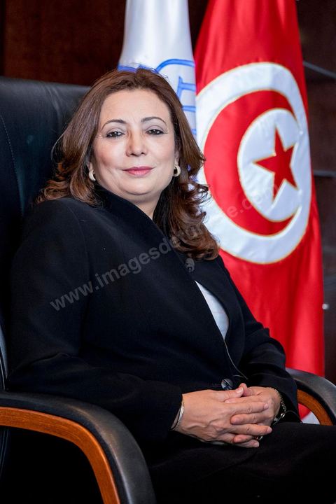 Wided Bouchamaoui, Présidente de l'UTICA, union des patrons tunisiens, la seule femme membre du quartet du Dialogue National Tunisien qui vient de recevoir le Prix Nobel de la Paix 2015 ce 9 octobre 2015. Dans son bureau quelques heures après l'annonce du Prix Nobel.