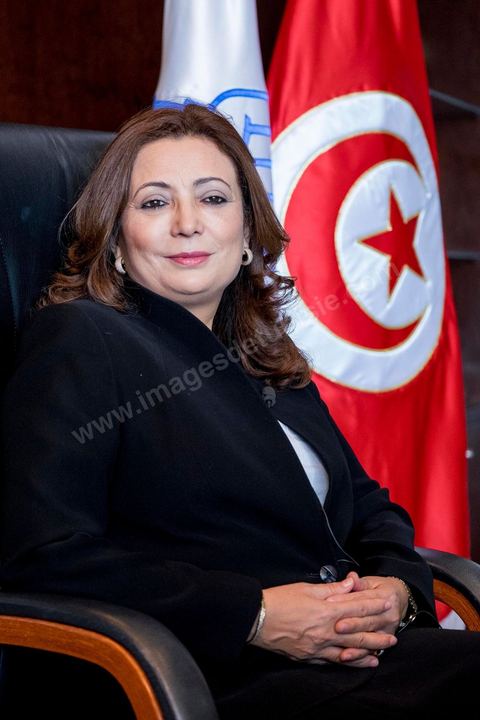 Wided Bouchamaoui, Présidente de l'UTICA, union des patrons tunisiens, la seule femme membre du quartet du Dialogue National Tunisien qui vient de recevoir le Prix Nobel de la Paix 2015 ce 9 octobre 2015. Dans son bureau quelques heures après l'annonce du Prix Nobel.