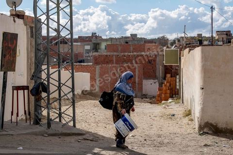 22 janvier 2016  quartier populaire de la cité Ezzouhour à Kasserine.