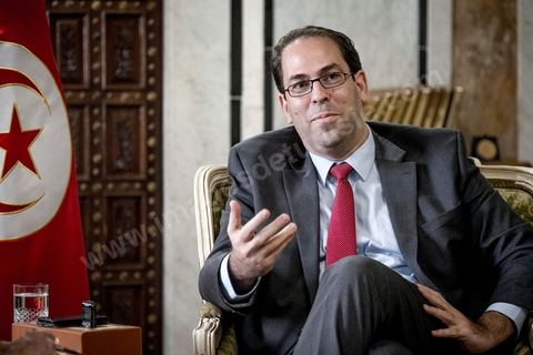 7 novembre 2016 : interview avec le Premier Ministre tunisien Youssef Chahed, au siège du gouvernement de la Kasbah.