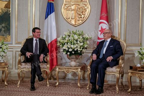 28 novembre 2016 : rencontre entre le Président tunisien Béji Caid Essebsi et le PRemier Ministre français Manuel Valls à la veille de l'ouverture de la Conférence des investisseurs pour la  Tunisie Tunisia2020.