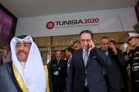 29 novembre 2016 : Hafedh Caïd Essebsi, Nidaa Tounes. Cérémonie d'ouverture de la Conférence Tunisia 2020 par président Tunisien Beji Caid Essebsi, avec Emir du Qatar, Premiers Ministres tunisien, français et algérien.