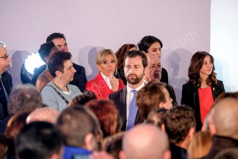 31 janvier 2018 : Brigitte Macron à la rencontre de la communauté française à la Résidence de l'Ambassade de France à la Marsa dans le cadre de la visite d'Etat du Président français en Tunisie.