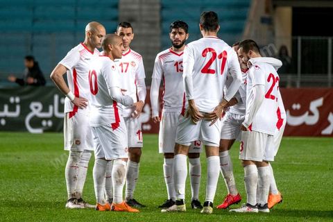 23 mars 2018 : Match de football amical entre la Tunisie et l'Iran en vue de la préparation à la coupe du monde de football en Russie en juin 2018. match au stade de Radès, banlieue sud de Tunis, avec près de 4000 spectateurs et sous une pluie intensive, la Tunisie remporte le match 1 à 0. 