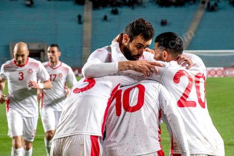 23 mars 2018 : Match de football amical entre la Tunisie et l'Iran en vue de la préparation à la coupe du monde de football en Russie en juin 2018. match au stade de Radès, banlieue sud de Tunis, avec près de 4000 spectateurs et sous une pluie intensive, la Tunisie remporte le match 1 à 0. 