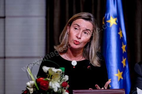 30 mars 2019 : Federica Mogherini à la coférence de presse suite à la réunion du quartet sur la Libye Tunis pour le sommet de la Ligue Arabe. En présence de Federica Mogherini, HRV/VP de l’UE, Moussa Faki, président commission Union Africaine, Antonio Guterres, secrétaire général ONU et Ahmed Aboul Gheit, secrétaire Général de la ligue arabe.