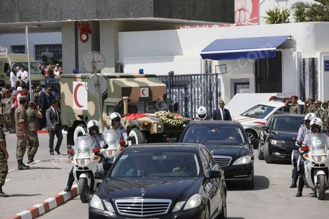 26 juillet 2019 : sortie de la dépouille du président Beji Caïd Essebsi de l'hopital Militaire de Tunis
