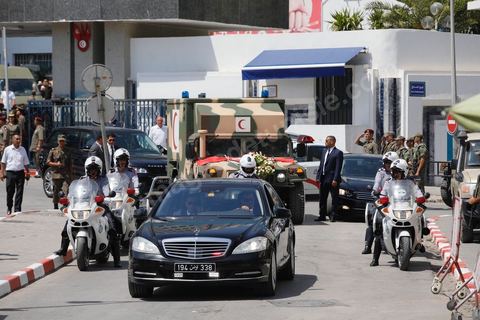 26 juillet 2019 : sortie de la dépouille du président Beji Caïd Essebsi de l'hopital Militaire de Tunis