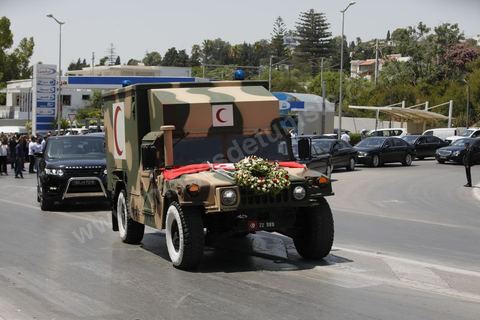 26 juillet 2019 : sortie de la dépouille du président Beji Caïd Essebsi de l'hopital Militaire de Tunis