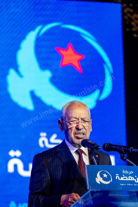 30 août 2019 : Discours de Rached Ghannouchi, président du parti et candidat aux legislatives à Tunis. Au palais des congrès de Tunis, le parti Ennahdha organise sa grande conférence de présentations des candidats et programmes pour les élections législatives et présidentielles de cette fin d'année 2019. Présentation du programme électoral, présentation des têtes de listes législatives, et, à leur tête le Rached Ghannouchi, qui se présente comme député sur Tunis, et,  pésentation du  premier candidat à la présidentielle pour le parti, Abdlefattah