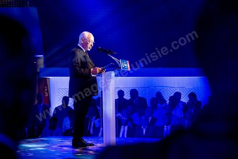 30 août 2019 : Discours de Rached Ghannouchi, président du parti et candidat aux legislatives à Tunis. Au palais des congrès de Tunis, le parti Ennahdha organise sa grande conférence de présentations des candidats et programmes pour les élections législatives et présidentielles de cette fin d'année 2019. Présentation du programme électoral, présentation des têtes de listes législatives, et, à leur tête le Rached Ghannouchi, qui se présente comme député sur Tunis, et,  pésentation du  premier candidat à la présidentielle pour le parti, Abdlefattah