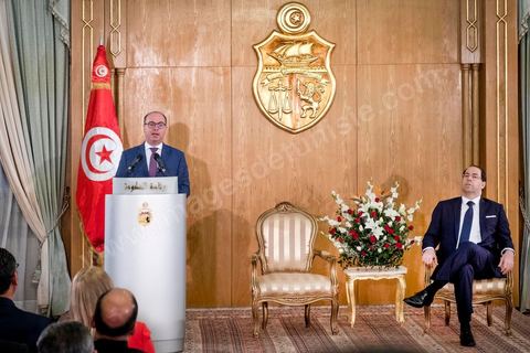 28 février 2020 : Discours de Elyes Fakhfakh à la passation de pouvoir entre les deux chefs de gouvernement, Youssef Chahed, sortant, et Elyes Fakhfakh, fraichement investi par le parlement. La cérémonie que c'est déroulé en présence des memebres des deux gouvernements commença par un discours de Youssef Chahed puis de Elyes Fakhfakh. 