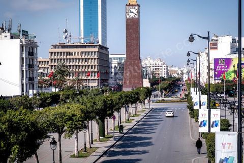 23 mars 2020 : le centre ville de Tunis et ses grandes artères dont l'avenue Habib Bourguiba sont désertées aux premiers jours du confinement imposé par l'état à cause du Covid19. A partir de 18h et jusqu'à 6h du matin un couvre feu a aussi été instauré durant cette période. 