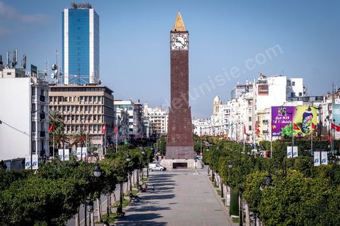 23 mars 2020 : le centre ville de Tunis et ses grandes artères dont l'avenue Habib Bourguiba sont désertées aux premiers jours du confinement imposé par l'état à cause du Covid19. A partir de 18h et jusqu'à 6h du matin un couvre feu a aussi été instauré durant cette période. 