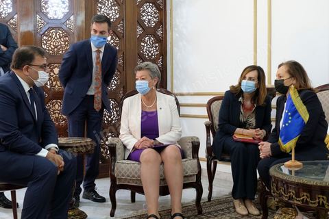 Arrived in Tunis airport of Ylva Johansson, European Commissioner for Home Affairs, and Luciana Lamorgese, Interior Ministery of Italia, will visit Tunisia on Thursday 20 and Friday 21 May 2021.