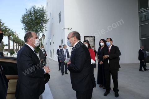 3 juin 2021 : Visite du Musée du Bardo par Jean CASTEX, Premier ministre, en compagnie de sa femme et du Ministre tunisien du tourisme et de la culture dans le cadre de sa visite à Tunis à l’occasion du 3ème Haut Conseil de Coopération franco-tunisien, accompagné de M. Jean-Yves LE DRIAN, ministre de l'Europe et des Affaires étrangères, de Mme Frédérique VIDAL, ministre de l'Enseignement supérieur, de la Recherche et de l'Innovation, de M. Jean-Baptiste DJEBBARI, ministre délégué auprès de la ministre de la Transition écologique, chargé des Transports, de M. Alain GRISET, ministre délégué auprès du ministre de l’Économie, des Finances et de la Relance, chargé des Petites et Moyennes Entreprises. POOL