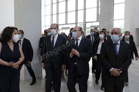 3 juin 2021 : Visite du Musée du Bardo par Jean CASTEX, Premier ministre, en compagnie de sa femme et du Ministre tunisien du tourisme et de la culture dans le cadre de sa visite à Tunis à l’occasion du 3ème Haut Conseil de Coopération franco-tunisien, accompagné de M. Jean-Yves LE DRIAN, ministre de l'Europe et des Affaires étrangères, de Mme Frédérique VIDAL, ministre de l'Enseignement supérieur, de la Recherche et de l'Innovation, de M. Jean-Baptiste DJEBBARI, ministre délégué auprès de la ministre de la Transition écologique, chargé des Transports, de M. Alain GRISET, ministre délégué auprès du ministre de l’Économie, des Finances et de la Relance, chargé des Petites et Moyennes Entreprises. POOL