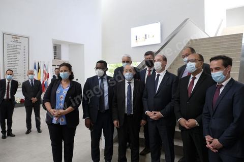 3 juin 2021 : Visite du Musée du Bardo par Jean CASTEX, Premier ministre, en compagnie de sa femme et du Ministre tunisien du tourisme et de la culture dans le cadre de sa visite à Tunis à l’occasion du 3ème Haut Conseil de Coopération franco-tunisien, accompagné de M. Jean-Yves LE DRIAN, ministre de l'Europe et des Affaires étrangères, de Mme Frédérique VIDAL, ministre de l'Enseignement supérieur, de la Recherche et de l'Innovation, de M. Jean-Baptiste DJEBBARI, ministre délégué auprès de la ministre de la Transition écologique, chargé des Transports, de M. Alain GRISET, ministre délégué auprès du ministre de l’Économie, des Finances et de la Relance, chargé des Petites et Moyennes Entreprises. POOL