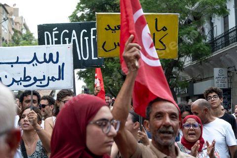 July 25, 2026: Five years after Kais Saied’s coup, the country is slowly sinking, the people and the economy are being drained, and the government remains stuck in its inability to find solutions—as evidenced by the past 10 days, during which Tunisia experienced one of its worst heat waves and an electricity crisis, with outages lasting several hours and days across the entire country. On this day—which marks both Republic Day and the anniversary of the incumbent president’s seizure of all powers—nearly 2,000 protesters took to the streets in Tunis, chanting slogans and making gestures from the 2011 revolution: “Get out!” and “Game Over” ...