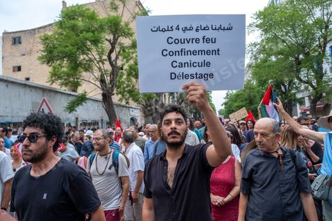 July 25, 2026: Five years after Kais Saied’s coup, the country is slowly sinking, the people and the economy are being drained, and the government remains stuck in its inability to find solutions—as evidenced by the past 10 days, during which Tunisia experienced one of its worst heat waves and an electricity crisis, with outages lasting several hours and days across the entire country. On this day—which marks both Republic Day and the anniversary of the incumbent president’s seizure of all powers—nearly 2,000 protesters took to the streets in Tunis, chanting slogans and making gestures from the 2011 revolution: “Get out!” and “Game Over” ...