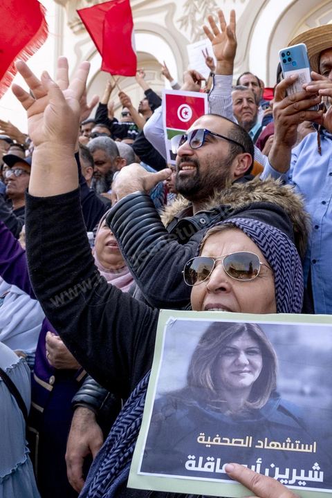 15 mai 2022 : première manifestation à l'appel du nouveau Front du Salut National, récemment formé par cinq partis opposés au président Kais Saied, composé notamment de Ennahdha et Al Karama, les deux partis islamistes. Ce front est constitué des mouvements et partis qui s'opposent depusi plusieurs mois au président Saied pour « sauver » la Tunisie de sa profonde crise après le coup d'état de ce dernier en juillet 2021. Près de 3000 manifestants se sont rassemblés deavnt le théâtre de l'avenue Bourguiba à Tunis scandant des slogans comme "Dégage", "nous vaincrons", "nous sommes unis, pas divisés", ... autour des leaders politiues aux tendances très variées comme Nejib Chebbi, Jaouhar Mbarek, Nourredine Bihri, Seiffeddine Makhlouf. 