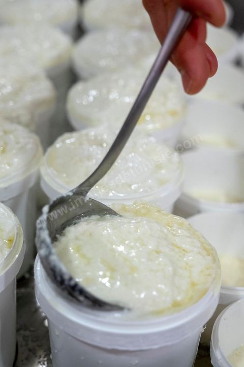 Zied Ben Youssef est fromager, sur les hauteurs de Béja il fait du fromage de Brebis et de vache mais aussi vous invite à sa table d'hôte pour déguster le couscous traditionnel de Béja. Il fait partie du projet de l’Union Européenne ‘Lactimed’. Le fromage est fait en direct au coeur du restaurant avec la transformation quotidienne de 20 à 40 L de lait de fromage frais et ricotta.C’est l’occasion aussi de déguster des produits laitiers frais : du yaourt, de la ricotta, du beurre et du lait de brebis.