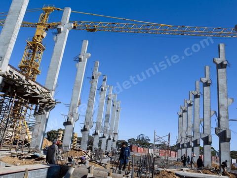 Chantier de construction de l'usine TIPAP à Sfax