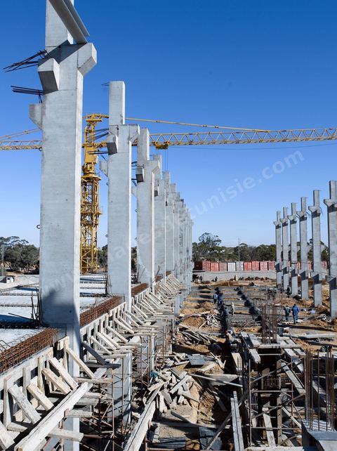 Chantier de construction de l'usine TIPAP à Sfax