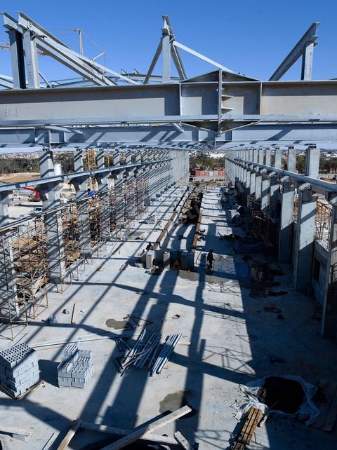 Chantier de construction de l'usine TIPAP à Sfax