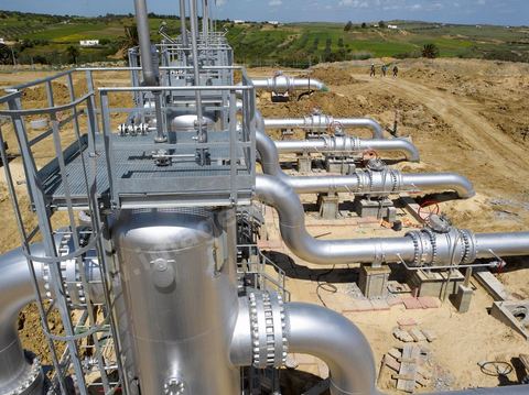 Chantier de construction de l'usine de compression de gaz de Korba au Cap Bon