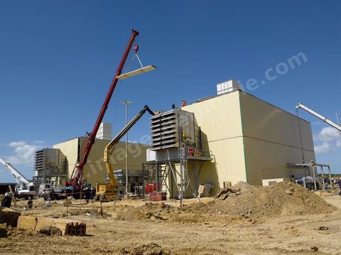 Chantier de construction de l'usine de compression de gaz de Korba au Cap Bon