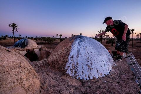 Oeuvre de l'artiste belge ROA pour le Projet DjerbaHood : après la Tour Paris 13, la team Itinerrance dépose ses valises dans un village traditionnel de l’île de Djerba, Erriadh. Depuis le début du mois de juillet, le village d’Erriadh se métamorphose petit à petit pour devenir un véritable musée à ciel ouvert. Une sélection d’artistes des quatre coins du monde ont été invités à s’exprimer dans ce décor unique à l’architecture authentique : murs blancs, portes bleues turquoises, dômes, veilles constructions et divers lieux abandonnés, autant de possibilités qui donneront naissance à des créations uniques aux couleurs locales.