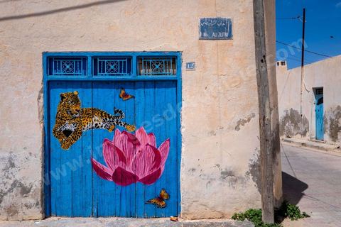 Projet DjerbaHood : après la Tour Paris 13, la team Itinerrance dépose ses valises dans un village traditionnel de l’île de Djerba, Erriadh. Depuis le début du mois de juillet, le village d’Erriadh se métamorphose petit à petit pour devenir un véritable musée à ciel ouvert. Une sélection d’artistes des quatre coins du monde ont été invités à s’exprimer dans ce décor unique à l’architecture authentique : murs blancs, portes bleues turquoises, dômes, veilles constructions et divers lieux abandonnés, autant de possibilités qui donneront naissance à des créations uniques aux couleurs locales.