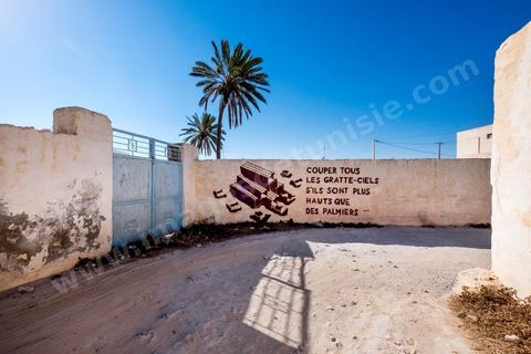 Oeuvres de l'artiste polonais M-CITY pour le Projet DjerbaHood : après la Tour Paris 13, la team Itinerrance dépose ses valises dans un village traditionnel de l’île de Djerba, Erriadh. Depuis le début du mois de juillet, le village d’Erriadh se métamorphose petit à petit pour devenir un véritable musée à ciel ouvert. Une sélection d’artistes des quatre coins du monde ont été invités à s’exprimer dans ce décor unique à l’architecture authentique : murs blancs, portes bleues turquoises, dômes, veilles constructions et divers lieux abandonnés, autant de possibilités qui donneront naissance à des créations uniques aux couleurs locales.