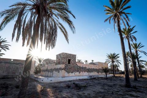 Oeuvres de l'artiste tunisien SHOOF pour le Projet DjerbaHood : après la Tour Paris 13, la team Itinerrance dépose ses valises dans un village traditionnel de l’île de Djerba, Erriadh. Depuis le début du mois de juillet, le village d’Erriadh se métamorphose petit à petit pour devenir un véritable musée à ciel ouvert. Une sélection d’artistes des quatre coins du monde ont été invités à s’exprimer dans ce décor unique à l’architecture authentique : murs blancs, portes bleues turquoises, dômes, veilles constructions et divers lieux abandonnés, autant de possibilités qui donneront naissance à des créations uniques aux couleurs locales.