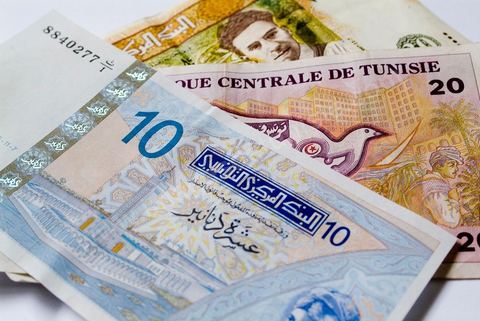 Billets de dinars tunisiens 10, 20 et 30 dinars