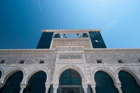 Siège social de la nouvelle Banque islamique la Banque Zitouna du groupe Princess El Materi à Tunis