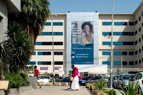 L'immeuble de Téléperformances au coeur de Tunis. Call center