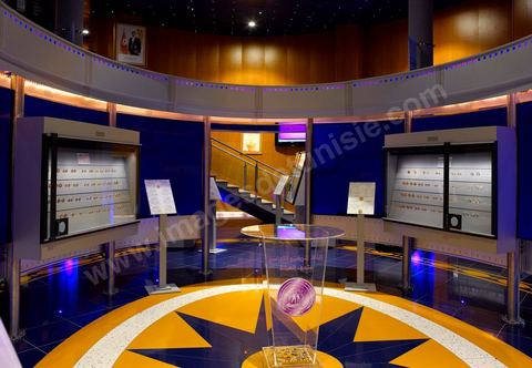 Salles et vitrine du Musée de la Monnaie de la Banque Centrale de Tunisie sur l'avenue Mohamed V à Tunis