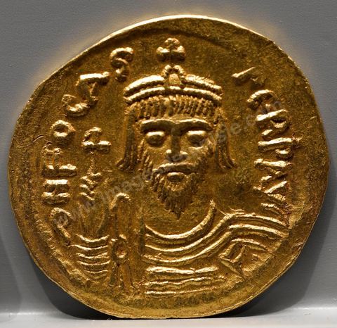 Pièce de monnaie tunisienne d'époque vandale et byzantine au Musée de la Monnaie de la Banque Centrale de Tunisie sur l'avenue Mohamed V à Tunis