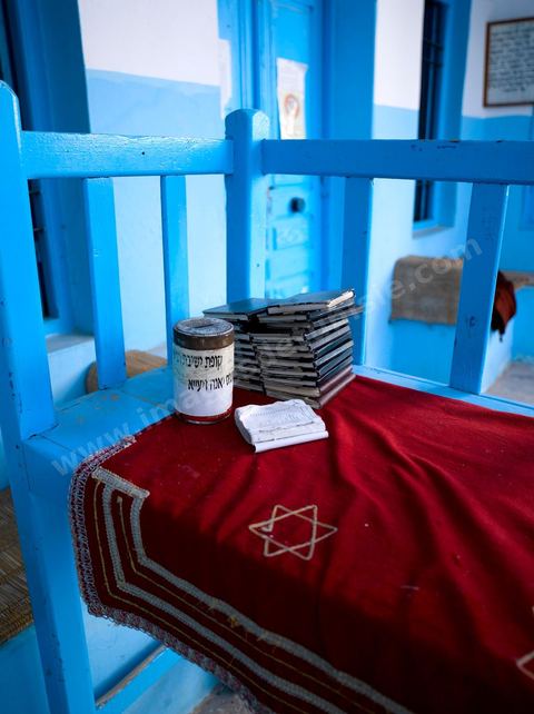 Synagogue dans le quartier juif de Hara Kebira dans la banlieue de Houmt Souk sur l'île de Djerba