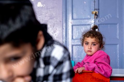 À Hara Kbira, quartier juif à Houmt Souk, jardin d'enfants pour les juifs de la Fondation Toura ve Hanoukh ( torah et éducation). 