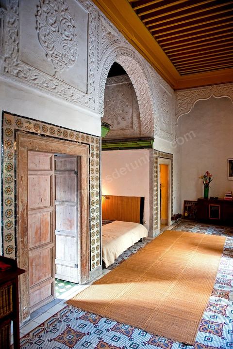 Chambre à coucher dans la Maison de Marouane et Sondos Ben Milled dans la medina de Tunis