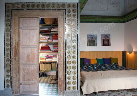 Chambre à coucher dans la Maison de Marouane et Sondos Ben Milled dans la medina de Tunis