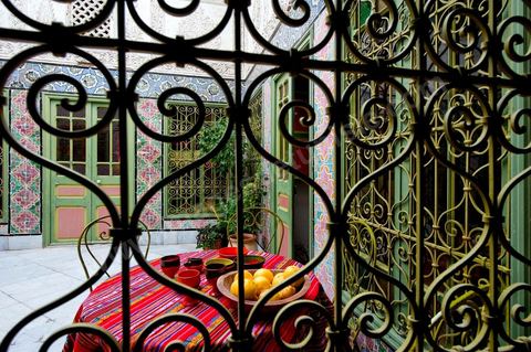 Patio ouvert dans la Maison de Marouane et Sondos Ben Milled dans la medina de Tunis