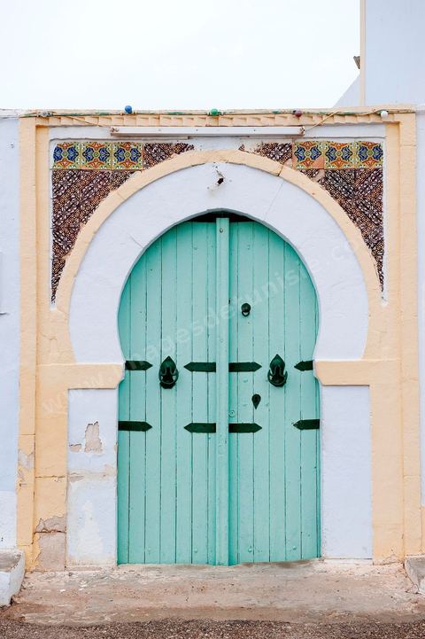 porte de maison à Ouled Kacem sur l'île Chergui à Kerkennah