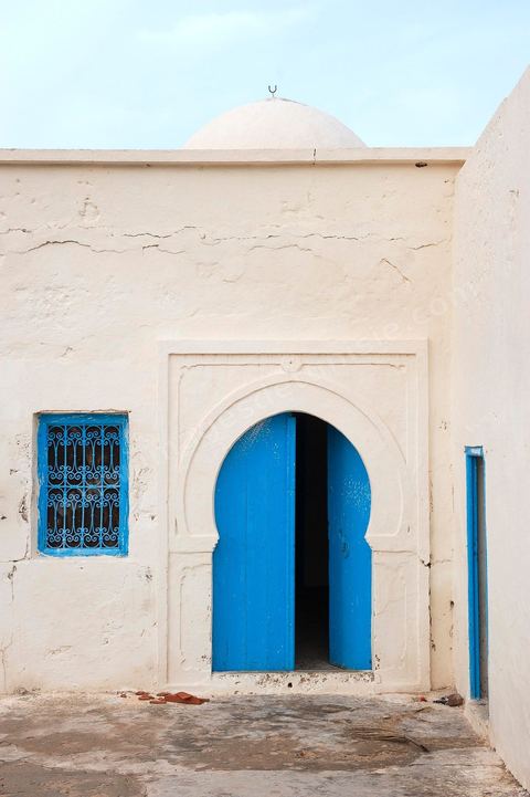 porte de maison à Ouled Kacem sur l'île Chergui à Kerkennah