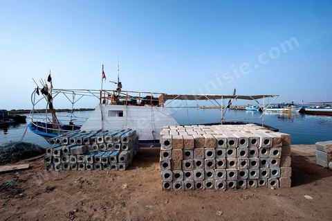 port de pêche d'El Ataya sur l'île Chergui de Kerkennah