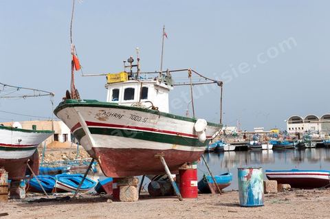 port de pêche d'El Ataya sur l'île Chergui de Kerkennah